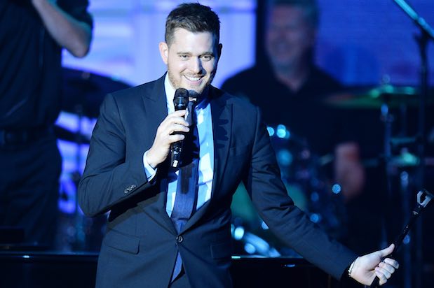 PHOENIX, AZ - APRIL 12:  Honoree and singer Michael Buble performs onstage during Muhammad Alis Celebrity Fight Night XX held at the JW Marriott Desert Ridge Resort & Spa on April 12, 2014 in Phoenix, Arizona.  (Photo by Ethan Miller/Getty Images for Celebrity Fight Night)