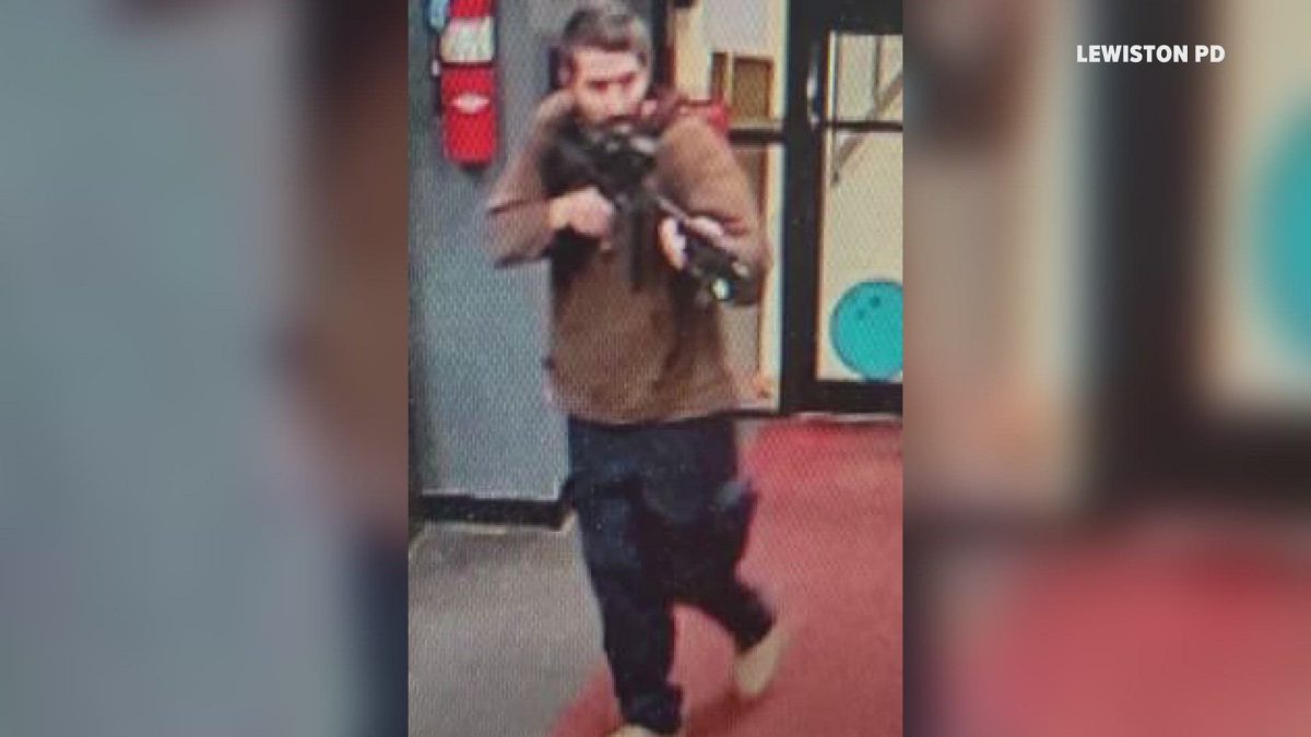 The Maine Shooting suspect during the shooting holding an AR-15