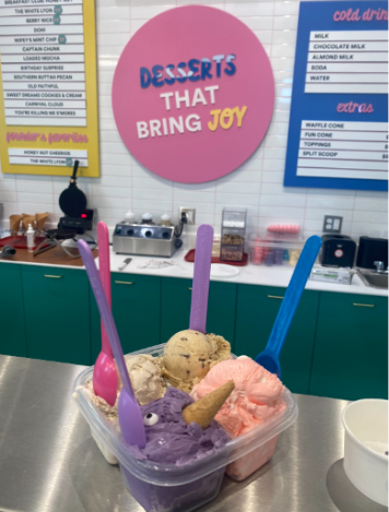 Flying Purple Eater (bottom left), Butter Pecan (top left), Smashing Pumpkin Spice (top right), Carnival Cloud (bottom right)